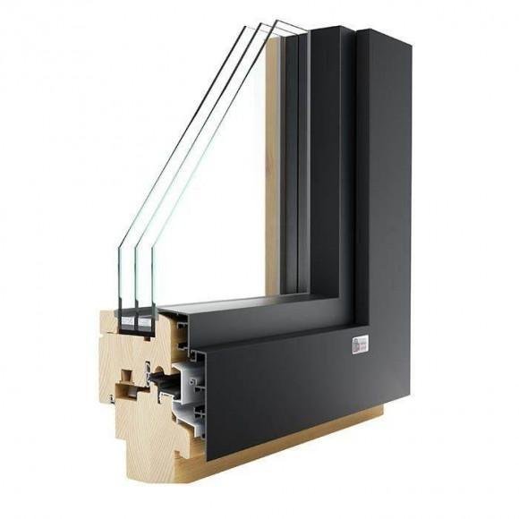 Dark Wood-Aluminum Window