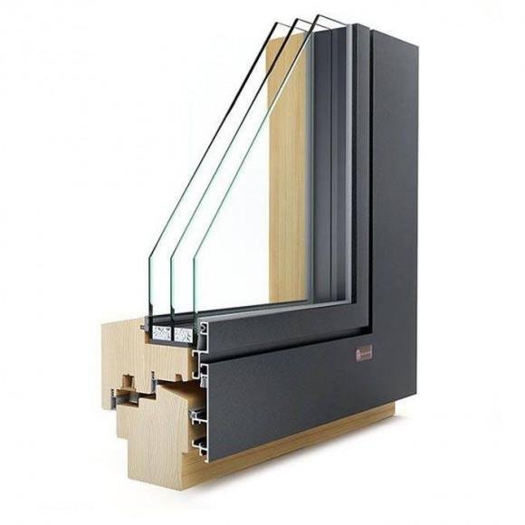 Dark Wood-Aluminum Window