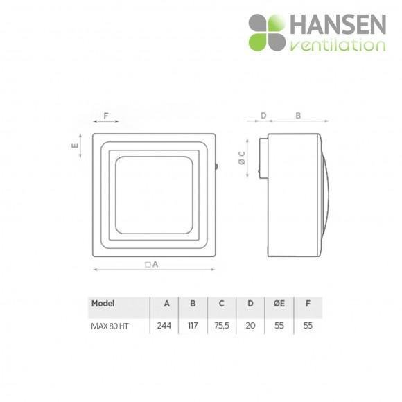 Diagram for the Max 80 HT Radial Fan